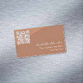 Modern Elegant Copper Tan QR Code  マグネット名刺 (インサイチュ)