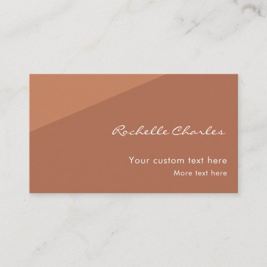 Modern Elegant Copper Tan QR Code  名刺 (正面)