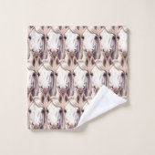 Modern, Elegant, Country White Horses  バスタオルセット (ウォッシュタオル)