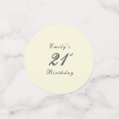 Modern Elegant Cream 21st Birthday Party コンフェッティ (スモール正面)