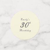Modern Elegant Cream 30th Birthday Party コンフェッティ (スモール正面)