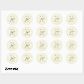 Modern Elegant Cream 30th Birthday Party ラウンドシール (シート)
