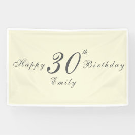 Modern Elegant Cream 30th Birthday Party 横断幕