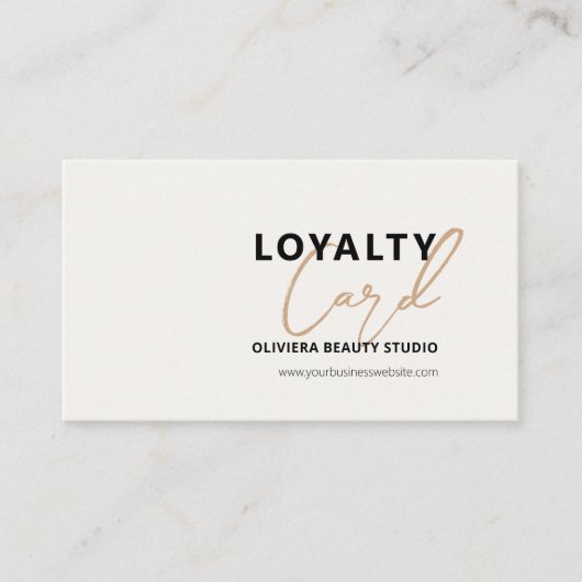 Modern Elegant Cream & Yellow Typography ロイヤリティカード (正面)