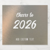 Modern Elegant Custom Brushed Metal New Years スパークリングワインラベル (シングルラベル)