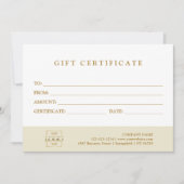 Modern Elegant Custom Business Gift Certificate (正面)