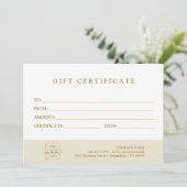 Modern Elegant Custom Business Gift Certificate (スタンド正面)