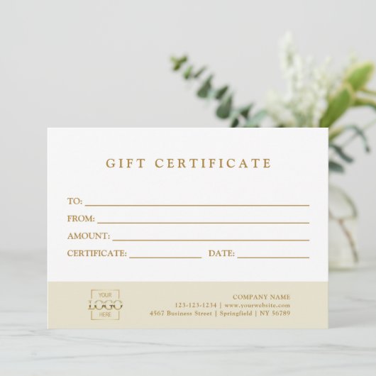 Modern Elegant Custom Business Gift Certificate (スタンド正面)