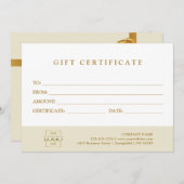 Modern Elegant Custom Business Gift Certificate (正面/裏面)