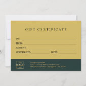 Modern Elegant Custom Business Gift Certificate (正面)