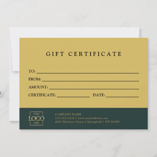 Modern Elegant Custom Business Gift Certificate (正面)