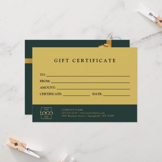 Modern Elegant Custom Business Gift Certificate (正面/裏面インサイチュ)