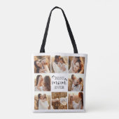 Modern Elegant Custom Family Photo Gift for Mom トートバッグ (裏面)