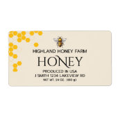  Modern Elegant Custom Honey Labels ラベル (正面)