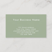 Modern Elegant Custom Sage Green Professional 名刺 (裏面)