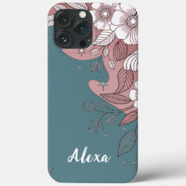 Modern elegant cute girly simple florals iPhone 13 pro maxケース