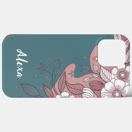 Modern elegant cute girly simple florals Case-Mate iPhoneケース (裏面 (横))