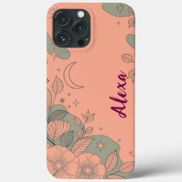 Modern elegant cute girly simple florals iPhone 13 pro maxケース