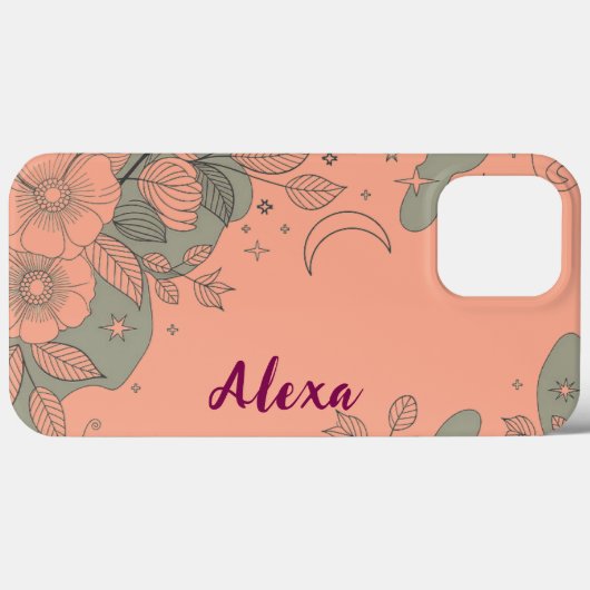 Modern elegant cute girly simple florals Case-Mate iPhoneケース (裏面 (横))