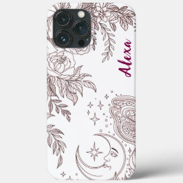 Modern elegant cute girly simple florals iPhone 13 pro maxケース