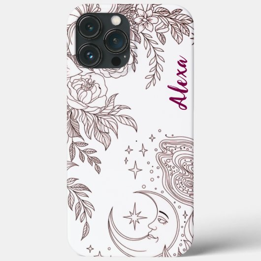 Modern elegant cute girly simple florals Case-Mate iPhoneケース (裏面)