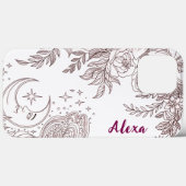 Modern elegant cute girly simple florals Case-Mate iPhoneケース (裏面 (横))