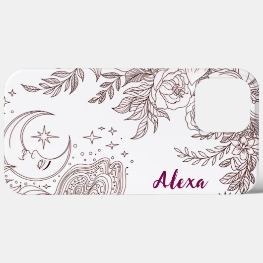 Modern elegant cute girly simple florals Case-Mate iPhoneケース (裏面 (横))