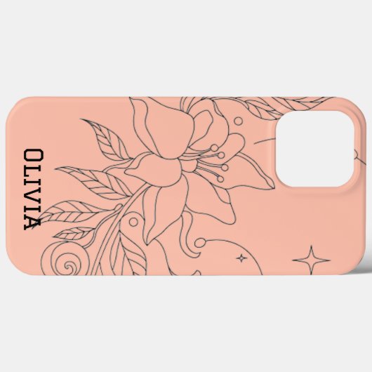Modern elegant cute girly simple florals Case-Mate iPhoneケース (裏面 (横))