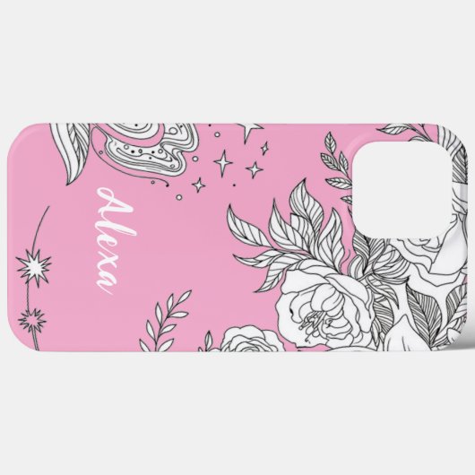 Modern elegant cute girly simple florals Case-Mate iPhoneケース (裏面 (横))