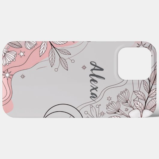 Modern elegant cute girly simple florals Case-Mate iPhoneケース (裏面 (横))