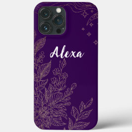 Modern elegant cute girly simple florals iPhone 13 pro maxケース