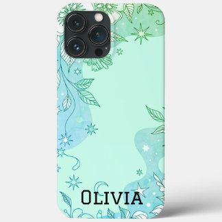 Modern elegant cute girly simple florals iPhone 13 pro maxケース