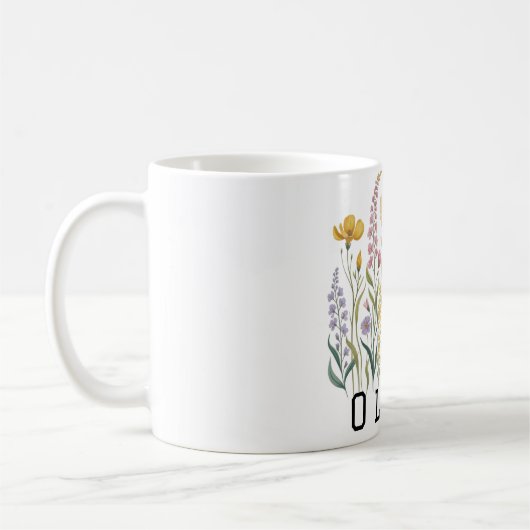 Modern elegant cute girly simple wildflowers  コーヒーマグカップ (左)