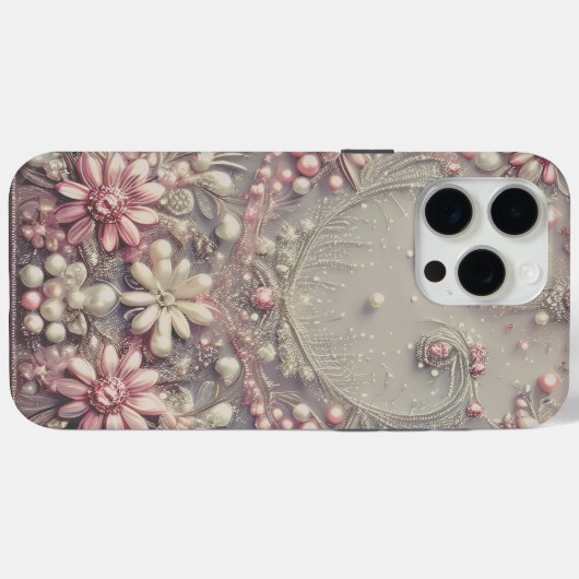 Modern elegant cute golden pearls Valentine’s Day Case-Mate iPhoneケース (裏面 (横))