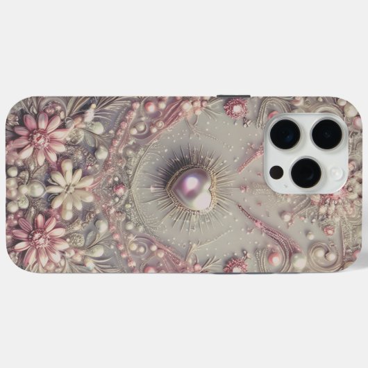 Modern elegant cute golden pearls Valentine’s Day Case-Mate iPhoneケース (裏面 (横))