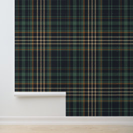 Modern Elegant Dark Green Plaid  壁紙