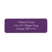 Modern Elegant Deep Plum Purple Return Address ラベル (正面)