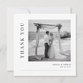 Modern Elegant Destination Beach Wedding Photo サンキューカード (正面)