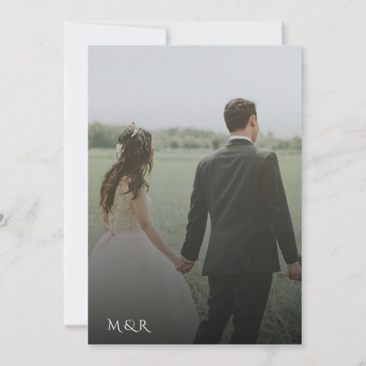 Modern Elegant Editable Names Wedding Invitation 招待状 (裏面)