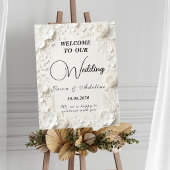 Modern Elegant Embossed Floral Wedding Sign ポスター