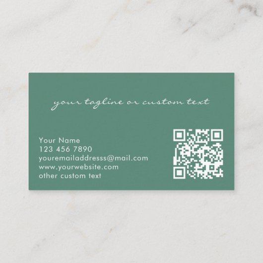 Modern Elegant Eucalyptus Add Logo QR Code Beauty 名刺 (裏面)