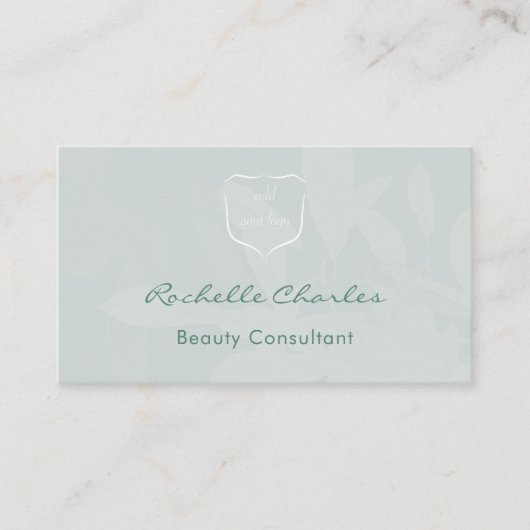 Modern Elegant Eucalyptus Add Logo QR Code Beauty 名刺 (正面)
