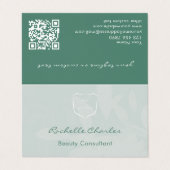 Modern Elegant Eucalyptus Green Add Logo QR Code 名刺 (外部フラット)