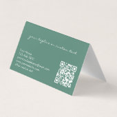 Modern Elegant Eucalyptus Green Add Logo QR Code 名刺 (裏面)