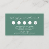 Modern Elegant Eucalyptus Green Beauty Consultant ロイヤリティカード (裏面)