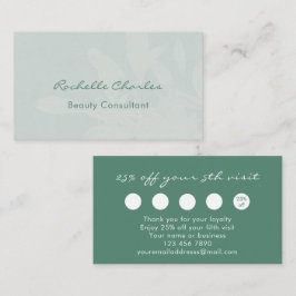 Modern Elegant Eucalyptus Green Beauty Consultant ロイヤリティカード