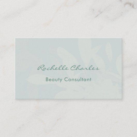 Modern Elegant Eucalyptus Green Beauty Consultant 名刺 (正面)