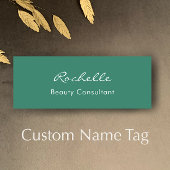 Modern Elegant Eucalyptus Green Custom Employee 名札