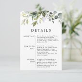 Modern Elegant Eucalyptus Leaves QR Code Wedding エンクロージャーカード (スタンド正面)
