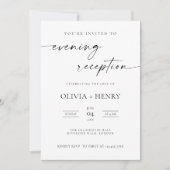 Modern Elegant Evening Wedding Reception 招待状 (正面)